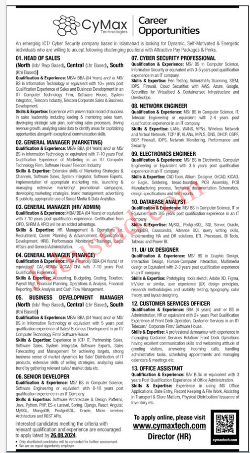 Cymax-Technologies-Jobs-in-Rawalpindi-August-2024