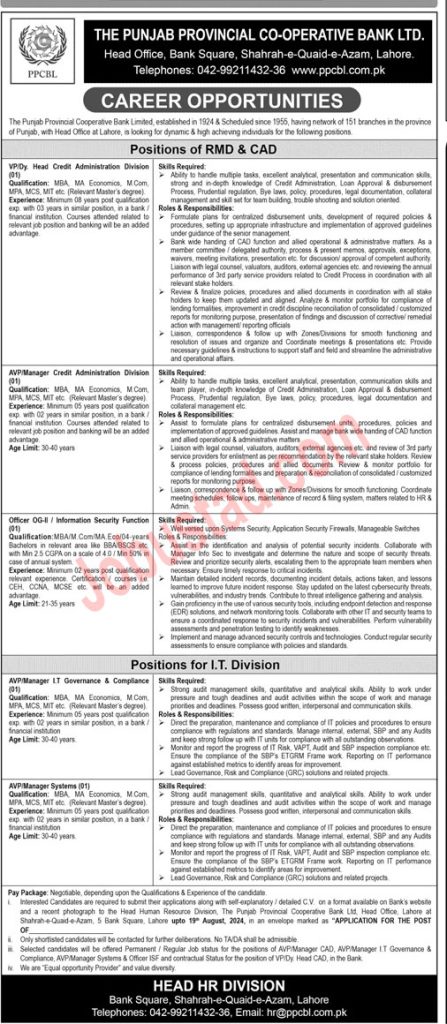 Latest PPCBL Jobs in Lahore August 2024 447x1024 1