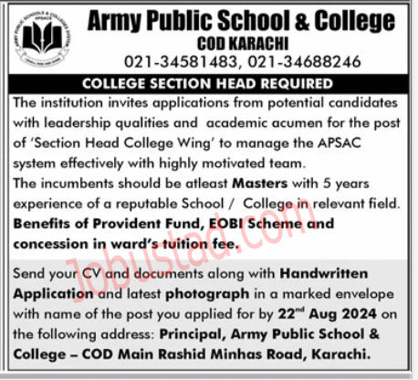 Public-School-and-College-COD-Jobs-in-Karachi