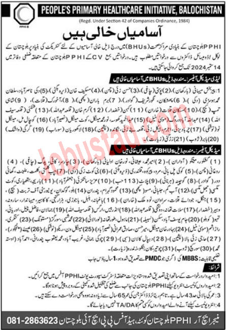 PPHI Jobs in Quetta September 2024