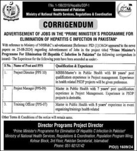 Ministry Of National Health Services(MNHS) Jobs 2024